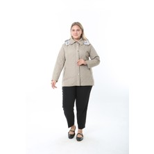 Kapitone Mont, Büyük Beden Mont, Baharlık, Büyük Beden Ceket, Kapüşonlu, Suya Dayanıklı Mont