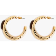 Taş Detaylı Halka Küpe