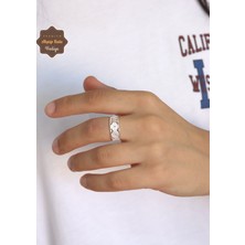 Halka Model El Işçiliği 925 Ayar Gümüş Telkari Kadın Yüzük 201024675