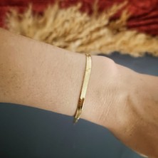 Ezme Italyan Zincir Kadın Bileklik Gold/gümüş Çelik Takı Stainless Steel