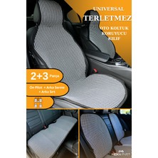 Terletmez Oto Koltuk Koruyucu Kılıf %100 Pamuk 5 Li Tam Set Füme Beyaz Peugeot Partner Tüm Modeller