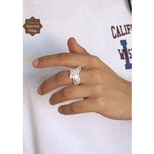 Kelebek Model El Işçiliği 925 Ayar Gümüş Telkari Kadın Yüzük 201024676