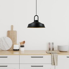 Siyah Asaletli Kilit Kafa Tekli Avize Retro Sarkıt Ofis Showroom Salon Mutfak Avizeleri