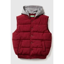 United Colors Of Benetton Erkek Çocuk 2IGGCJ012-25K Puffer Yelek Bordo