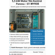 Statik Otomasyon ST-MYK 55 Motor Yön Kontrol Panosu 5,5 Kw