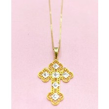 Oriental Sarı Haç Kolye