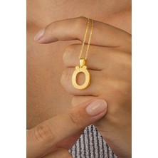 Gümüş Pazarım Altın Kaplama Ö Harfli Kadın 925 Ayar Gümüş Kolye