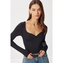 Kalp Yaka Polyamid Body LUB0264 Siyah