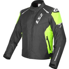 LS2 Zoom Siyah-Neon Sarı Kışlık Motosiklet Mont Su Geçirmez 600D Oxford Kumaş Özellikli