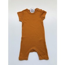 Balkabağı  Fitilli Modal Pamuk  Romper Kısa Tulum Salopet