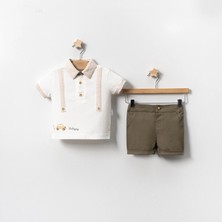 Yazlık Aksesuar Askılı Araba Baskılı Bebe 2'li Erkek Takım