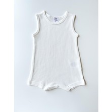 Beyaz Fitilli Askılı Romper Organik Modal Tulum %50 Modal %50 Pamuk