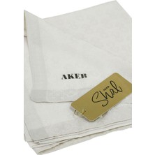 Aker Monogram Jakar Eşarp 6060950-913 Kırık Beyaz