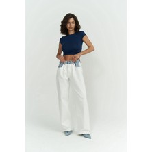 Mai Collection Toppin İndigo Penye Crop