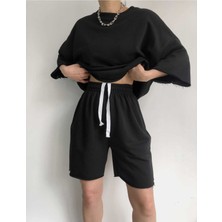 Mai MCLLCTN Gama Oversize Şort T-Shirt Takım Siyah
