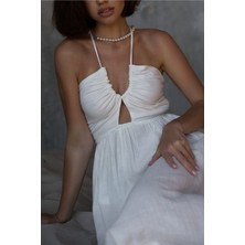 Bohemai Mykonos Beyaz Müslin Elbise