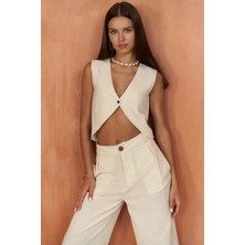 Bohemai Montana Natural Yelek Pantolon Takım