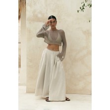 Bohemai Daisy Vizon İnce Triko Crop