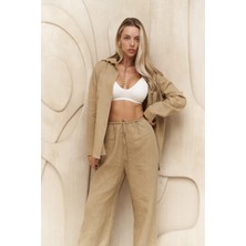 Bohemai Willord Haki Keten Gömlek Pantolon Takım