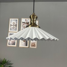 Avilla Beyaz Tekli Metal Büyük Avize Tokmak Başlık Rustik Cafe Mutfak Modern Sarkıt Aydınlatma