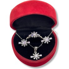 Oya Silver Işıltılı Kar Tanesi Gümüş Set&takım