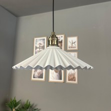 Avilla Beyaz Tekli Metal Büyük Avize Lale Başlık Rustik Cafe Mutfak Modern Sarkıt Aydınlatma
