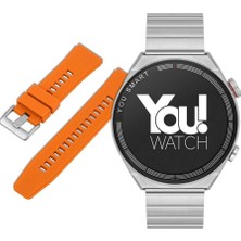 You Watch R13-AR137 You Smart Silver Metal & Orange Silicon Unisex Kol Saati