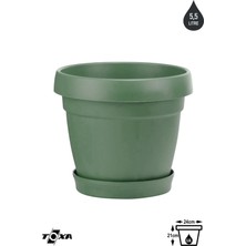 1 Adet 5,5 Litre Mono Saksı Tabaklı Drenaj Delikli Plastik Çiçek Saksısı