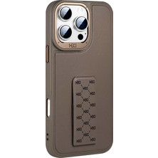 Fuchsia iPhone 15 Pro ile Uyumlu HBC-265 Madrid Kablosuz Şarj Özellikli Standlı Kapak - Titan Gri
