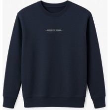 Erkek Garson S-Shirt O Yaka Erkek Sweatshirt Lacivert Sweatshirt