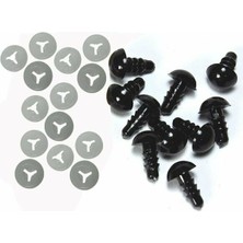 12 mm Amigurumi Vidalı Göz Siyah 20 Çift