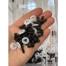 6 mm Amigurumi Vidalı Göz Siyah 20 Çift