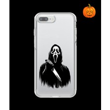 Dali Design iPhone 8 Plus Uyumlu Şeffaf Kılıf Horror 3 Tasarımlı