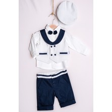 Yazlık Yelekli Papyonlu Şapkalı 3'lü Bebe Erkek Takım