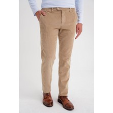Efor Erkek Slim Fit Esnek Pamuk Bej Fitilli Kadife Pantolon P 1199