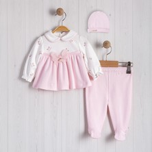 Kelebek Baskılı Inci Aksesuarlı Bebe 2'li Kız Takım