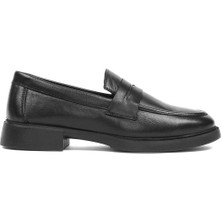 Kadın Siyah Deri Loafer