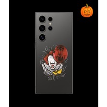 Dali Design Samsung Galaxy S24 Ultra Uyumlu Şeffaf Kılıf Horror 1 Tasarımlı