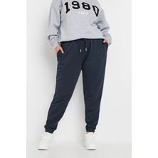 Büyük Beden Beli ve Paçası Lastikli Dar Paça Cepli Jogger Eşofman Altı 303172