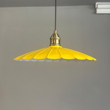 Risso Açık Sarı Metal Büyük Avize Lale Başlık Tekli Rustik Cafe Modern Sarkıt Aydınlatma