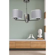 Alina 3.lü Şapkalı Avize Siyah