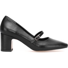 Elit PM207 K1 Kadın Klasik Topuklu Ayakkabı Siyah