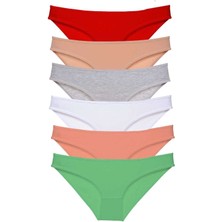 6 Adet Süper Eko Set Likralı Kadın Slip Külot Renk 4