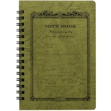 Apica CD Twin Ring A6 Defter Olive Çizgili