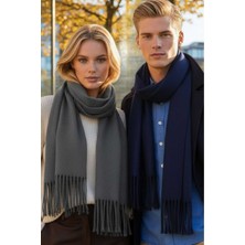 Uniquetrenders Unisex Yumuşak Dokulu Püsküllü Kışlık Buklet Atkı Şal 2'li Set
