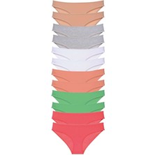 12 Adet Süper Eko Set Likralı Kadın Slip Külot Set 6