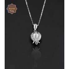 Lale Çiçeği Model 925 Ayar Saf Gümüş Telkari Kadın Kolye 201024658