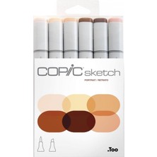 Copic Sketch 6lı Set 'portrait' Skin Tones 6 Adet Çok Renkli Kalemler Kapaksız