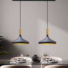 Ikili Champion Siyah Sarkıt Lamba Yemek Masası Oturma Odası Mutfak Salon Otel Café