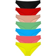 7 Adet Süper Eko Set Likralı Kadın Slip Külot Çok Renkli